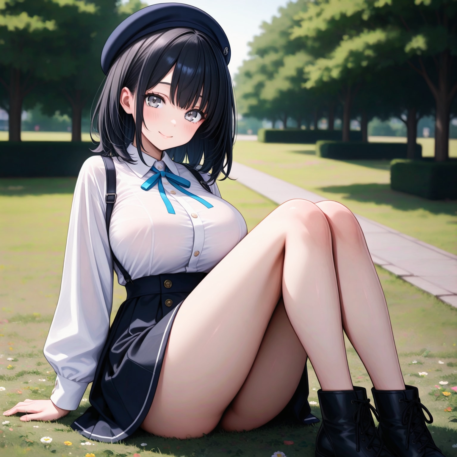 1640（紺のベレー帽）
