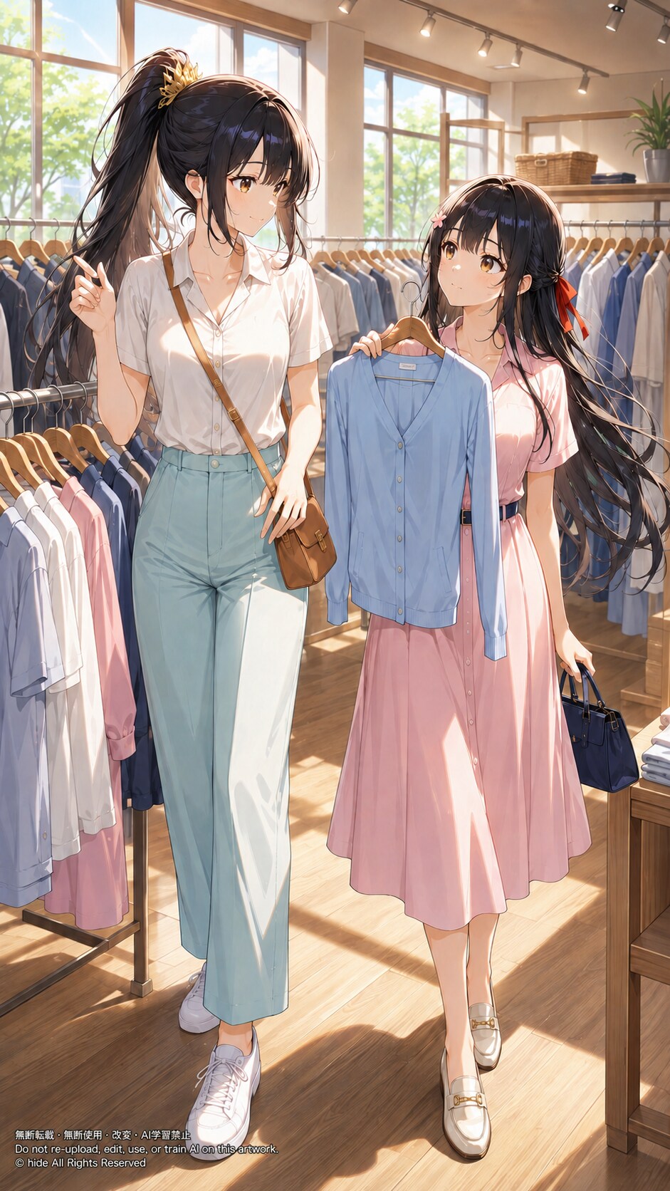 神楽さんとアマテラスさん、洋服屋でショッピング | の人気AIイラスト・グラビア