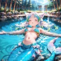 6枚）温泉でリラックスする人魚さん 2枚目
