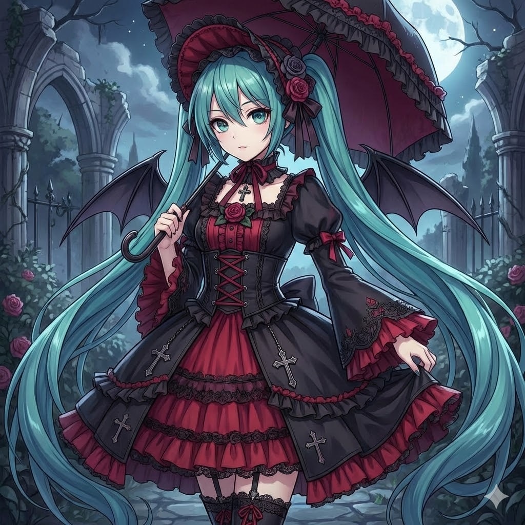 ゴスロリ🦇ミクさん | の人気AIイラスト・グラビア