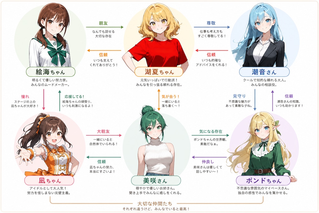 うちの子たちの相関図らしい