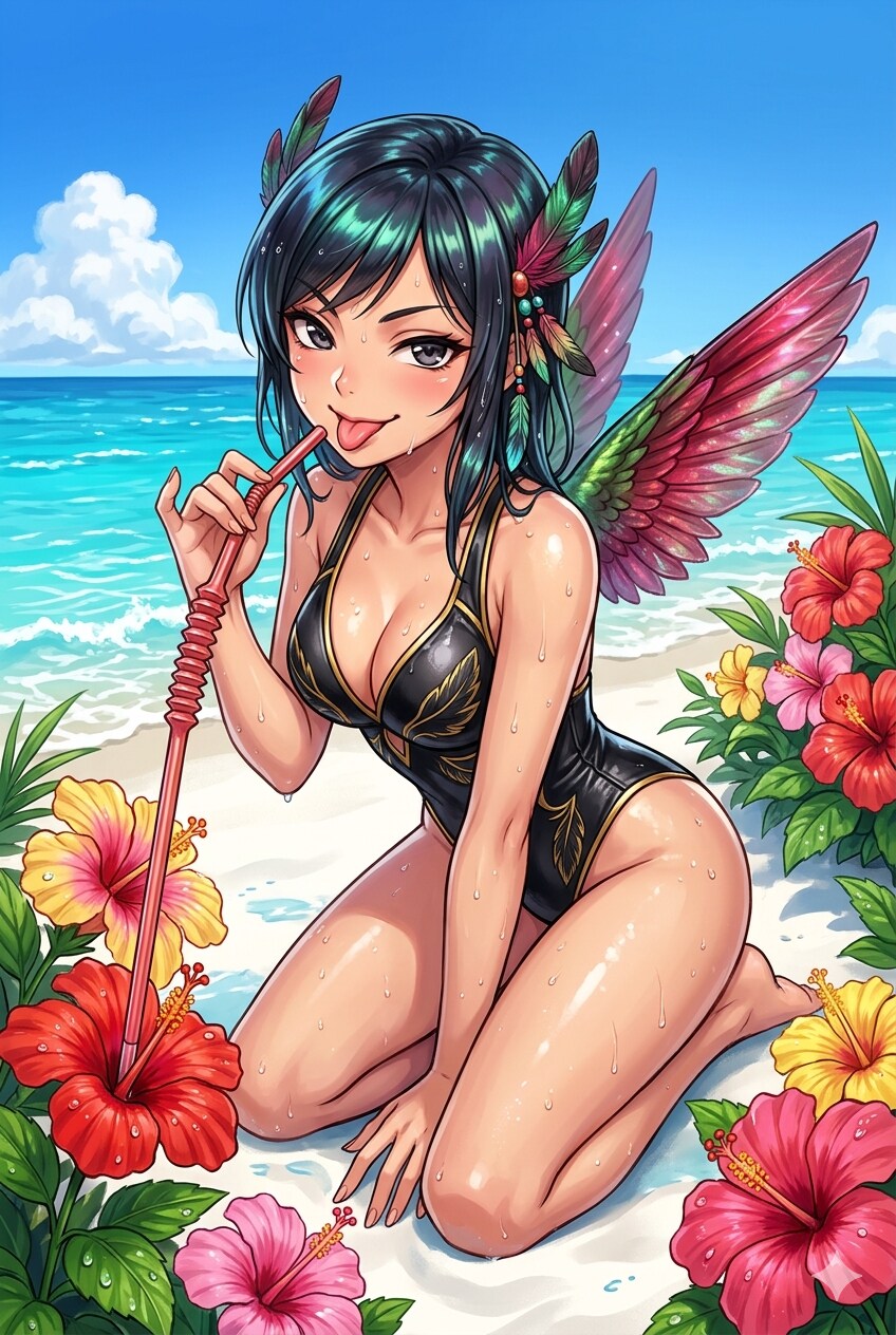 ハチドリ擬人化(べろべろ用)