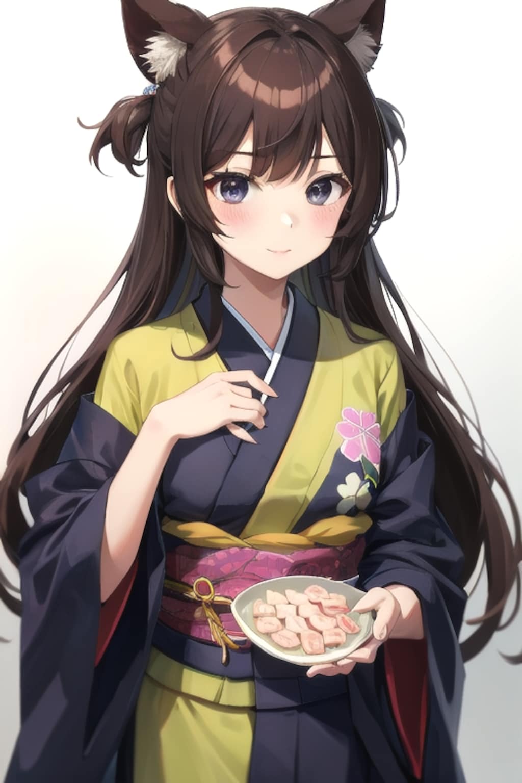 のらねこちゃんのご飯を用意するみことちゃん