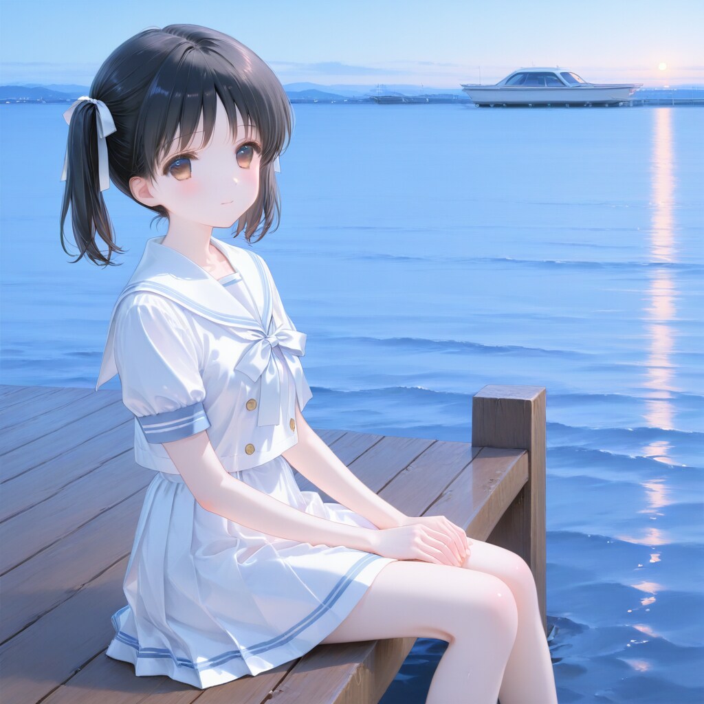 夕暮れの湖畔