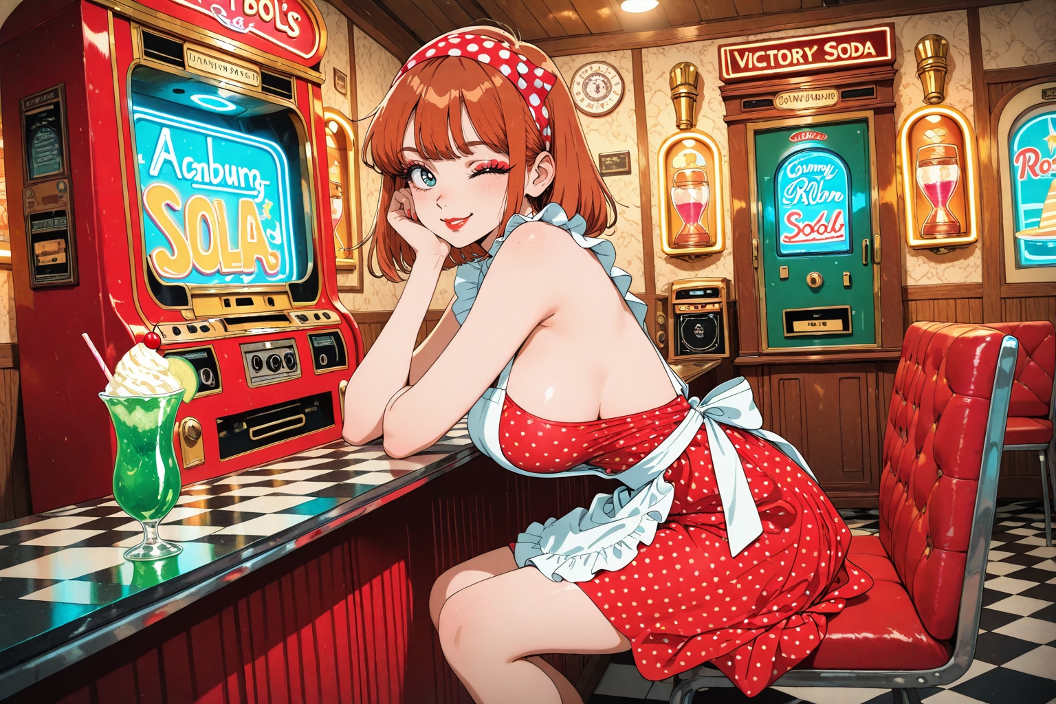 レトロダイナー | の人気AIイラスト・グラビア