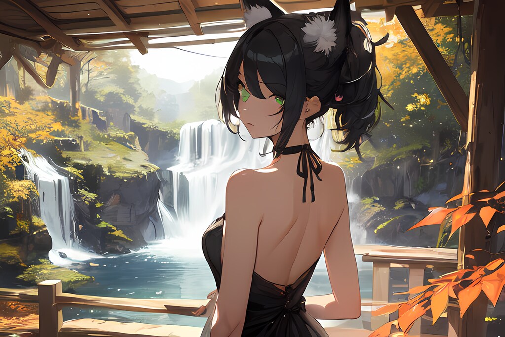 紅葉と狐娘