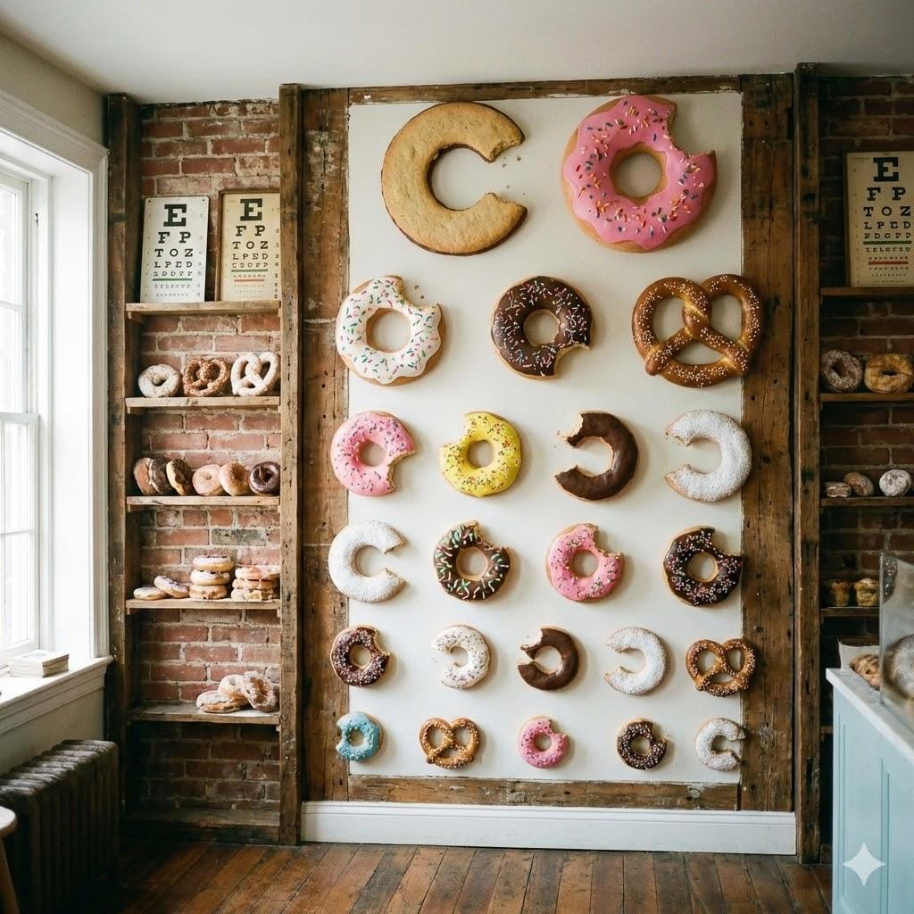 お菓子とパンで視力検査