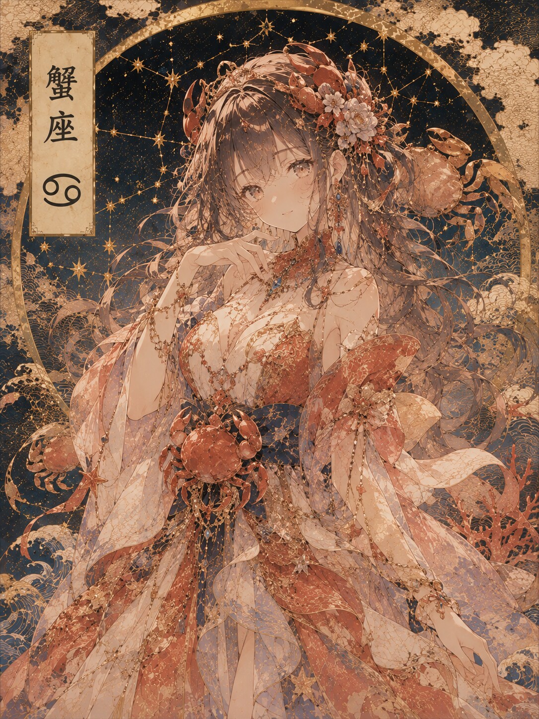 蟹座の星夜、華麗なる乙女・No4 | の人気AIイラスト・グラビア