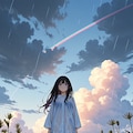 夕立の田園 2枚目