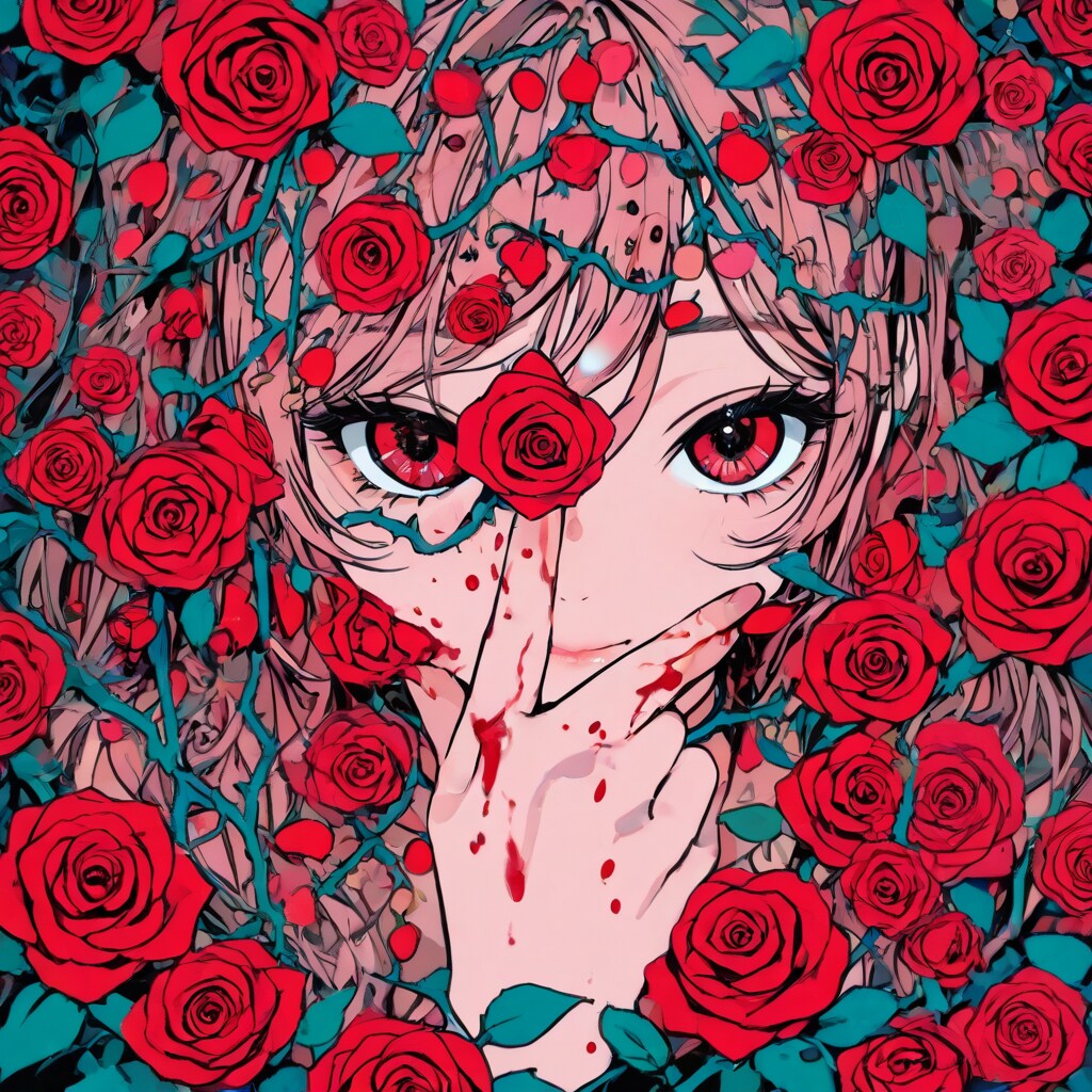 薔薇園と少女