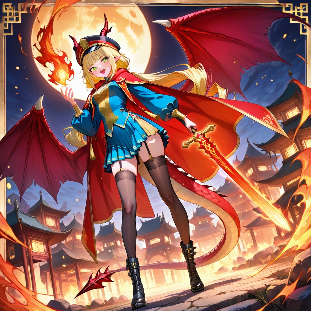 【元人間、今は龍人】魔法騎士団長：リーナ・フレイムハート