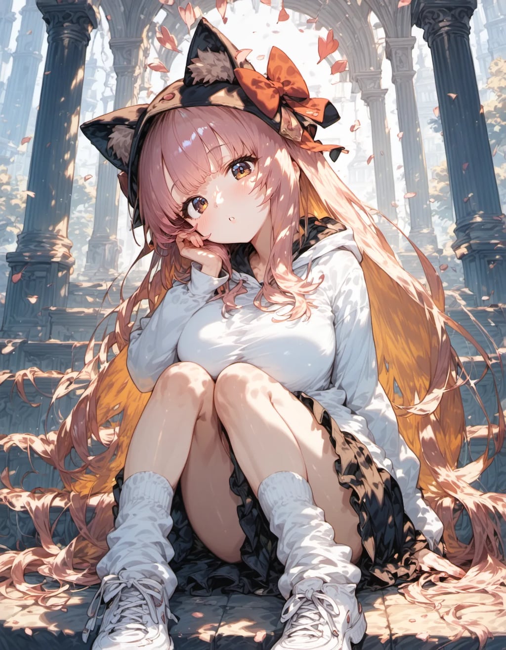 Feline Charm Amidst the Ruins