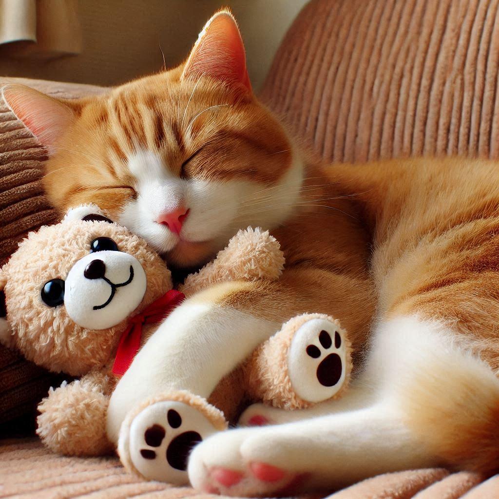 ねこ と ぬいぐるみ