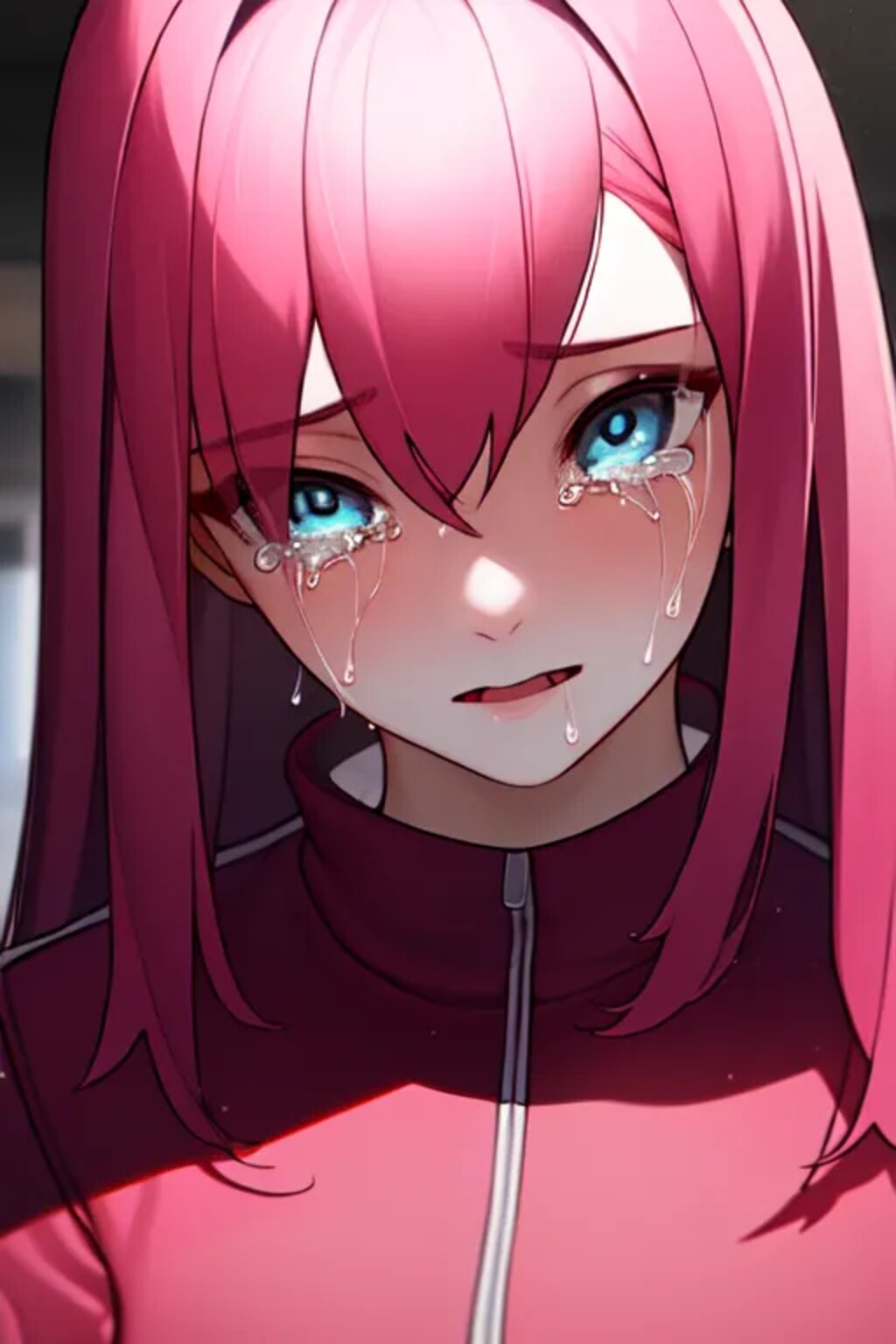 ピンクのジャージ女子