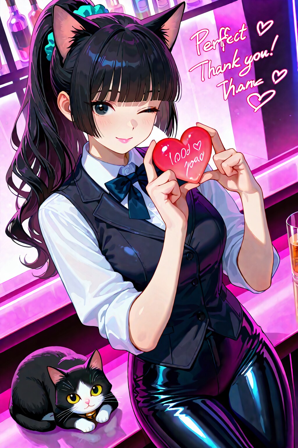 累計35,000いいね❗️達成記念作品を猫耳姿の福薗萌音さんで生成しました❤️