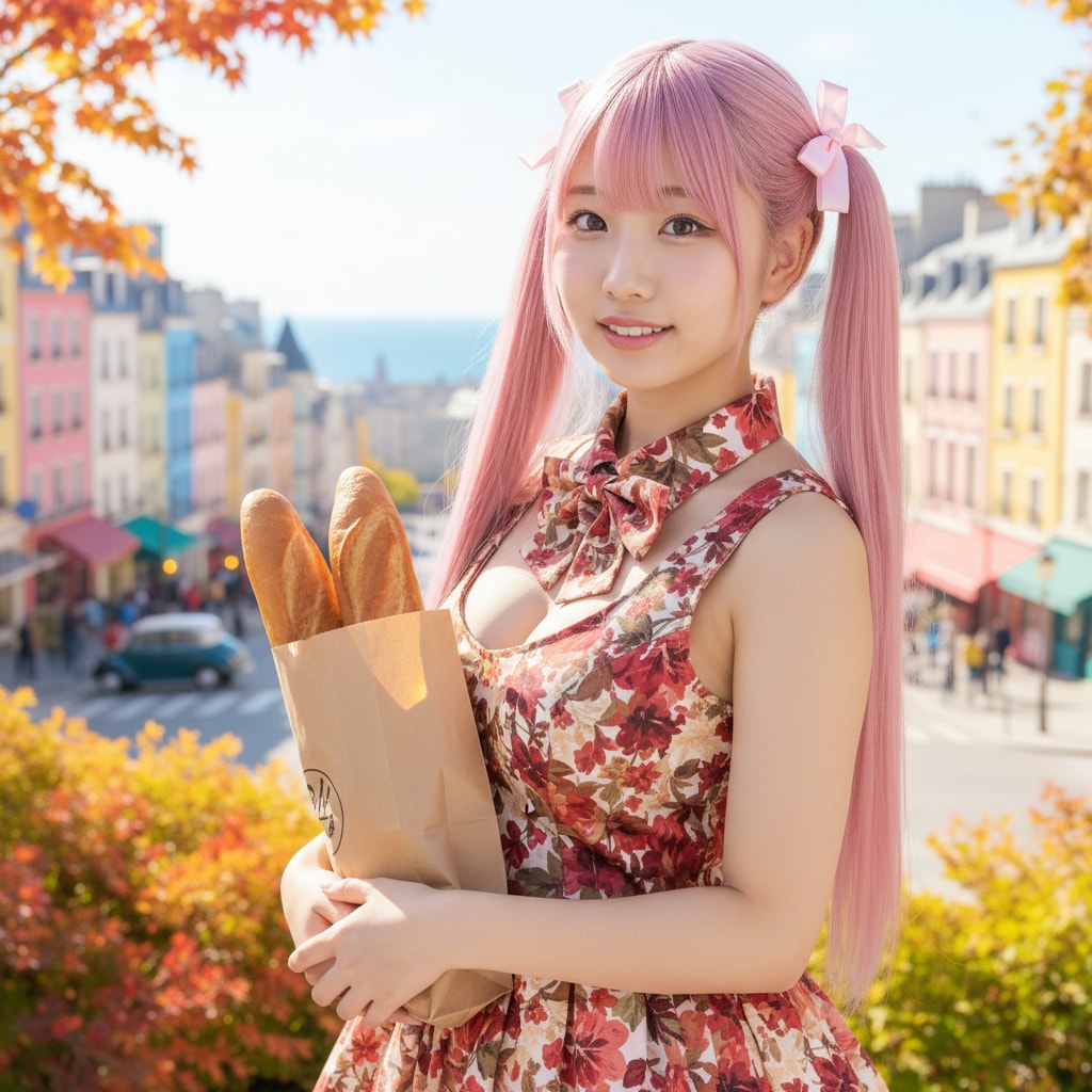 ももツイさん。パステルの街。