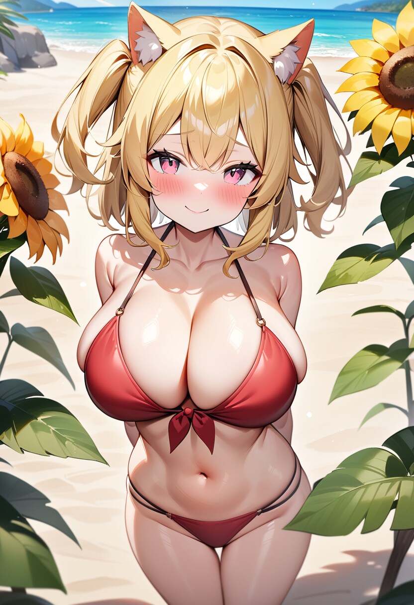 チサラ💕のひまわりビーチ🌻🏖でビキニ👙