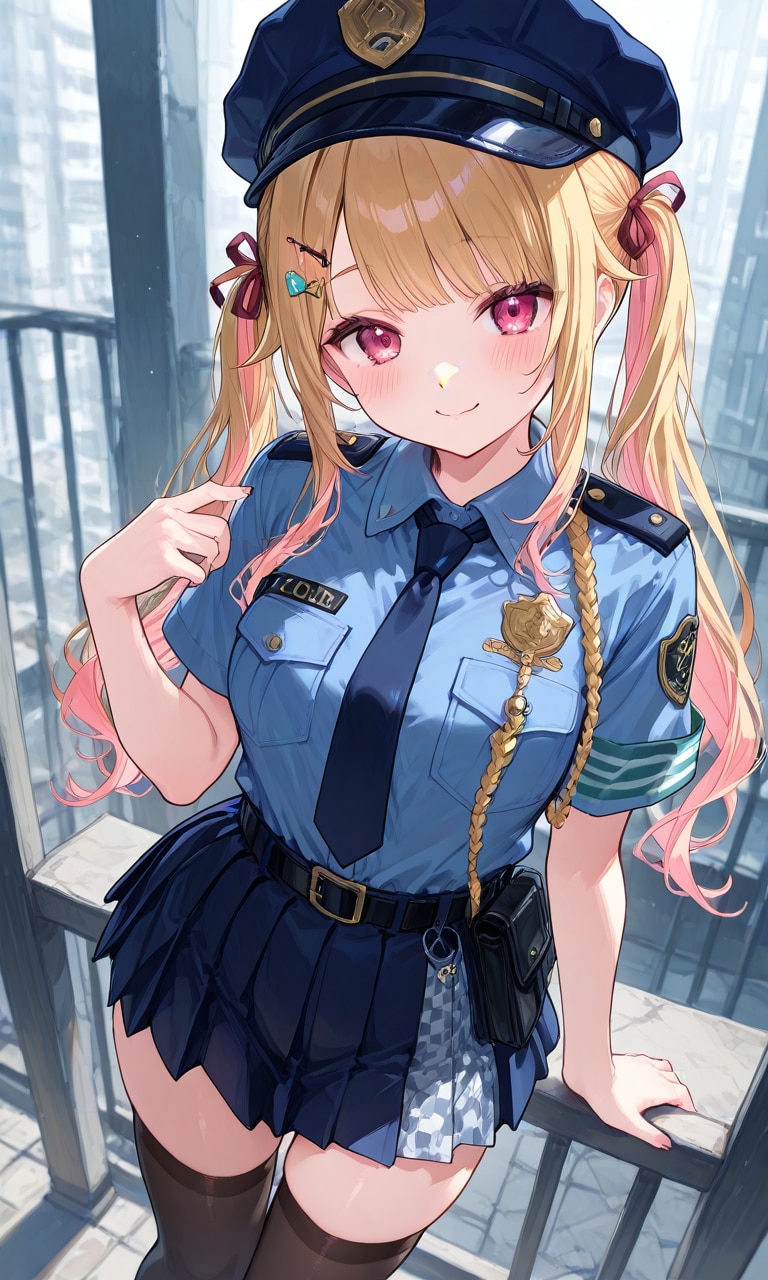 ツインテ警官 | の人気AIイラスト・グラビア