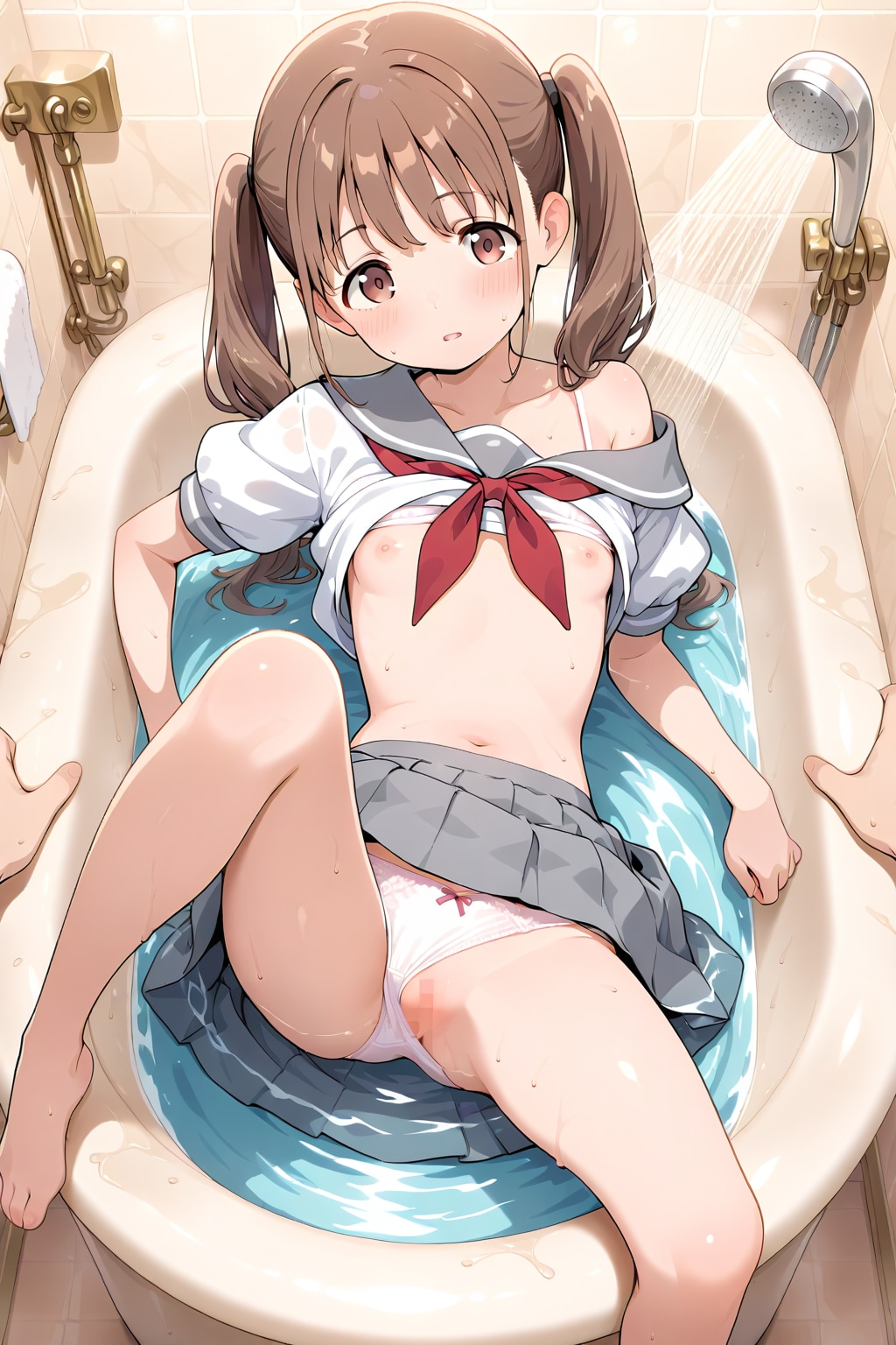 お兄ちゃん・・着たままお風呂は変だよ！
