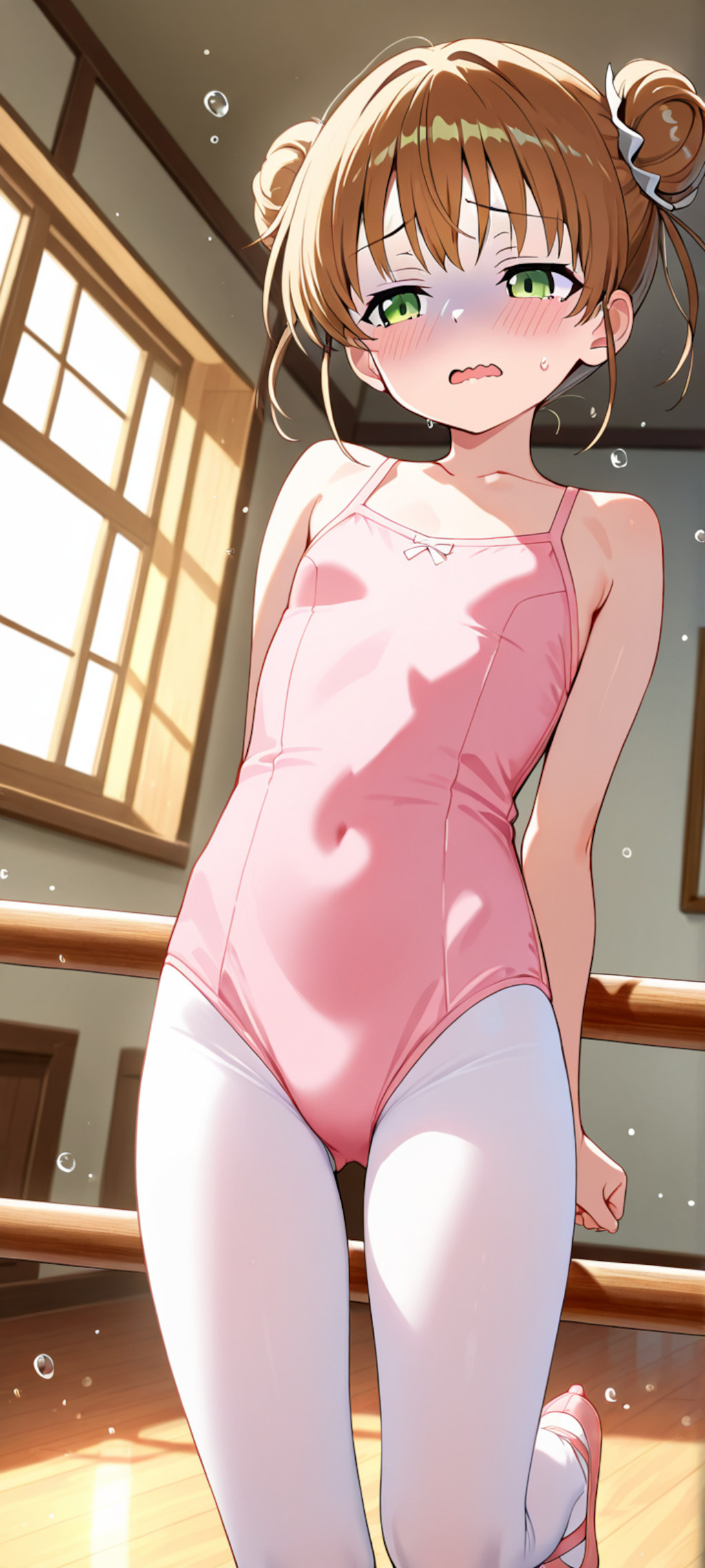 練習が厳しすぎて青ざめる少女