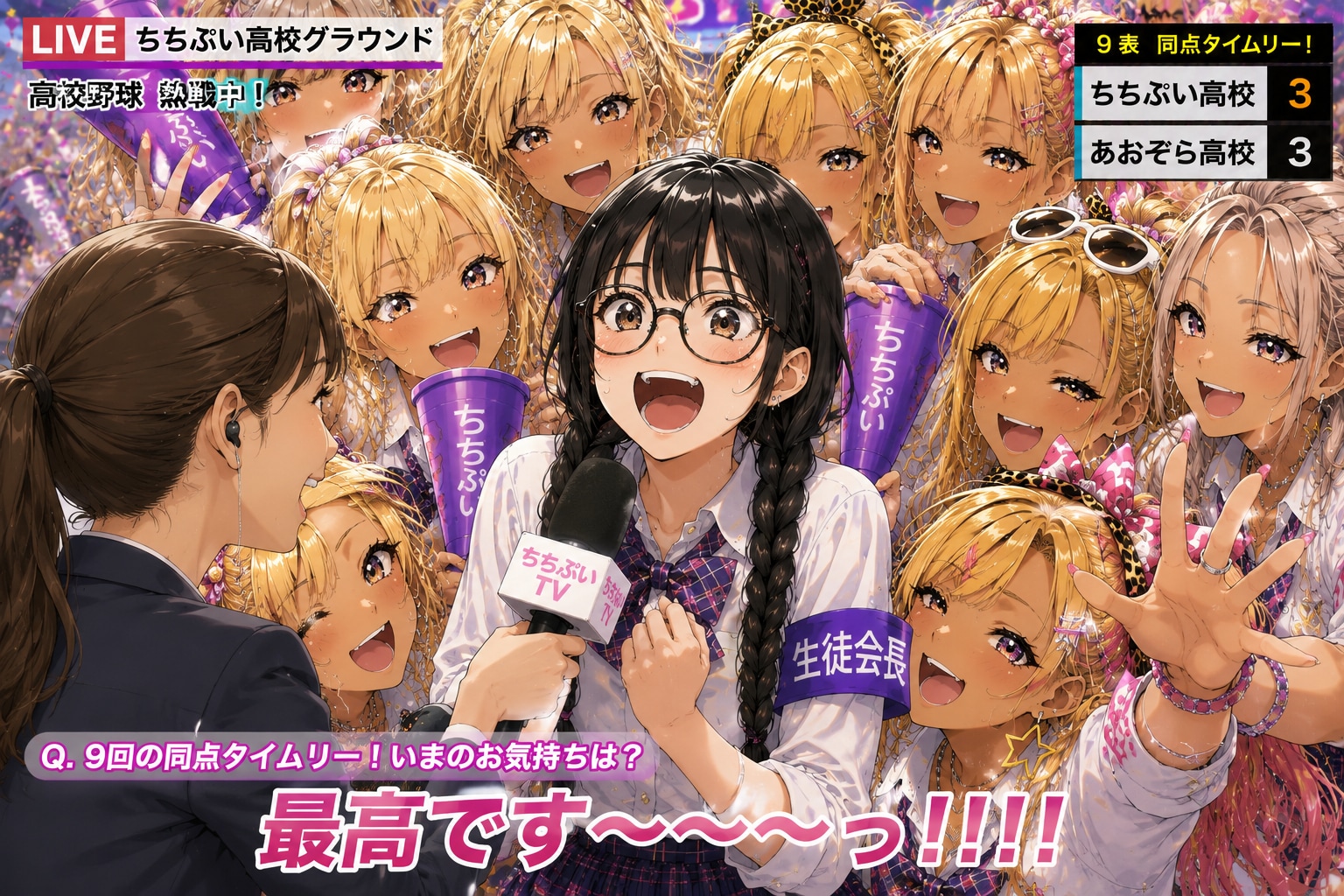 応援席から中継