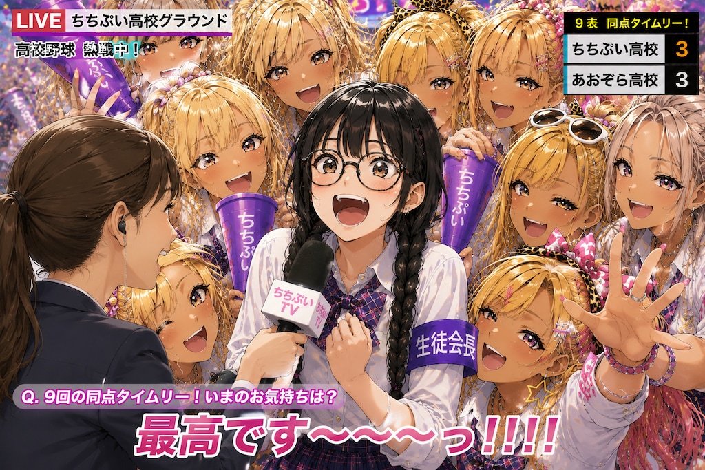 応援席から中継