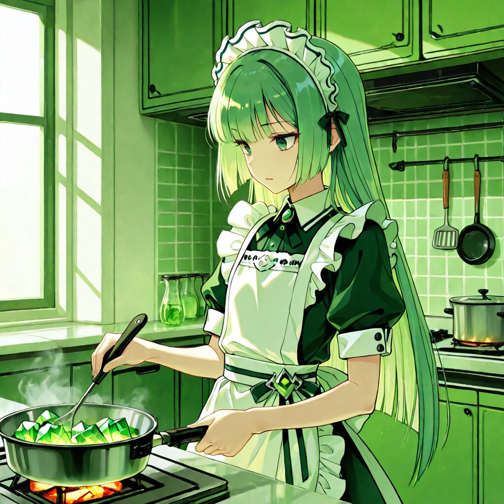 エメラルド・ミニマルメイド | の人気AIイラスト・グラビア