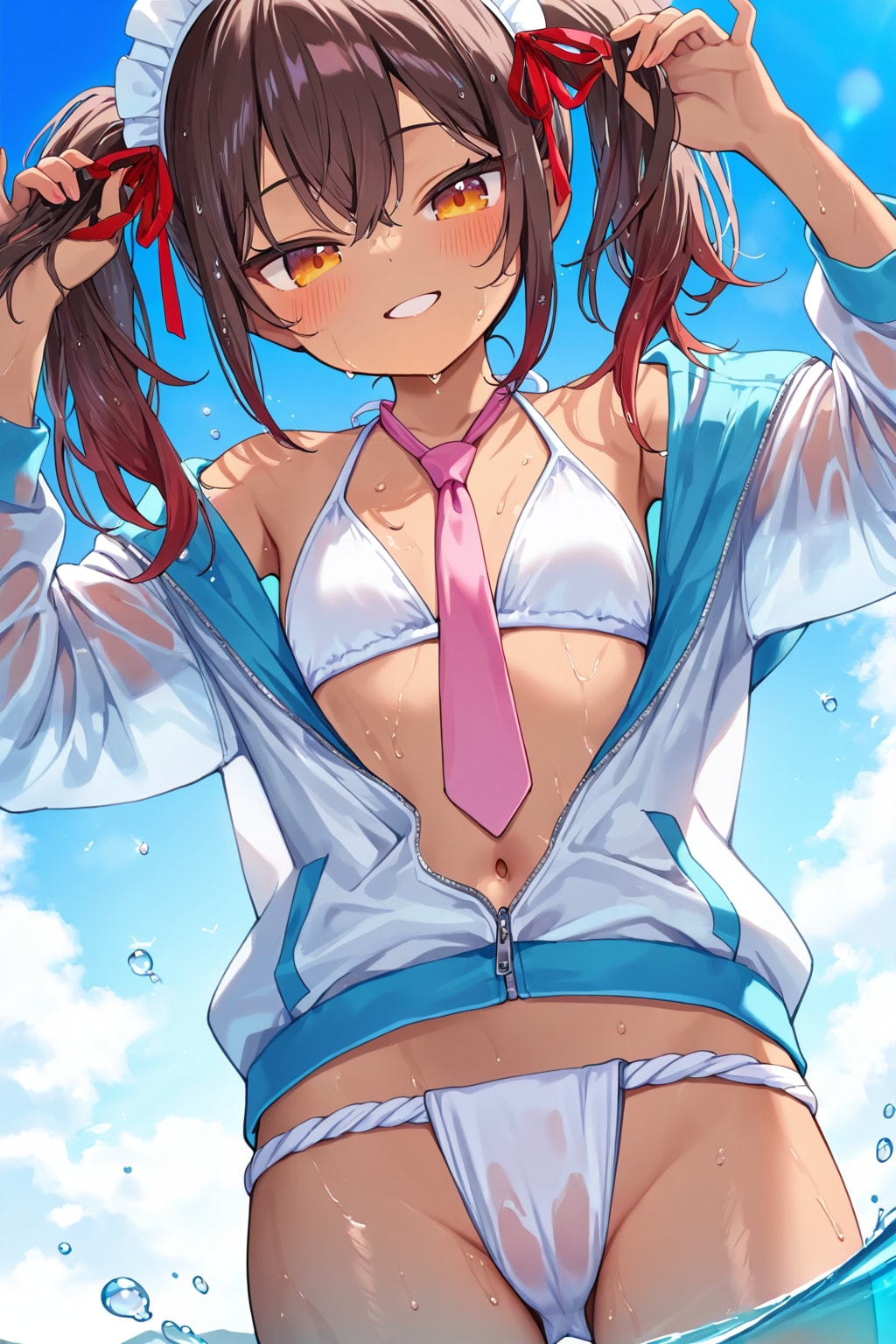 海の濡れアウター