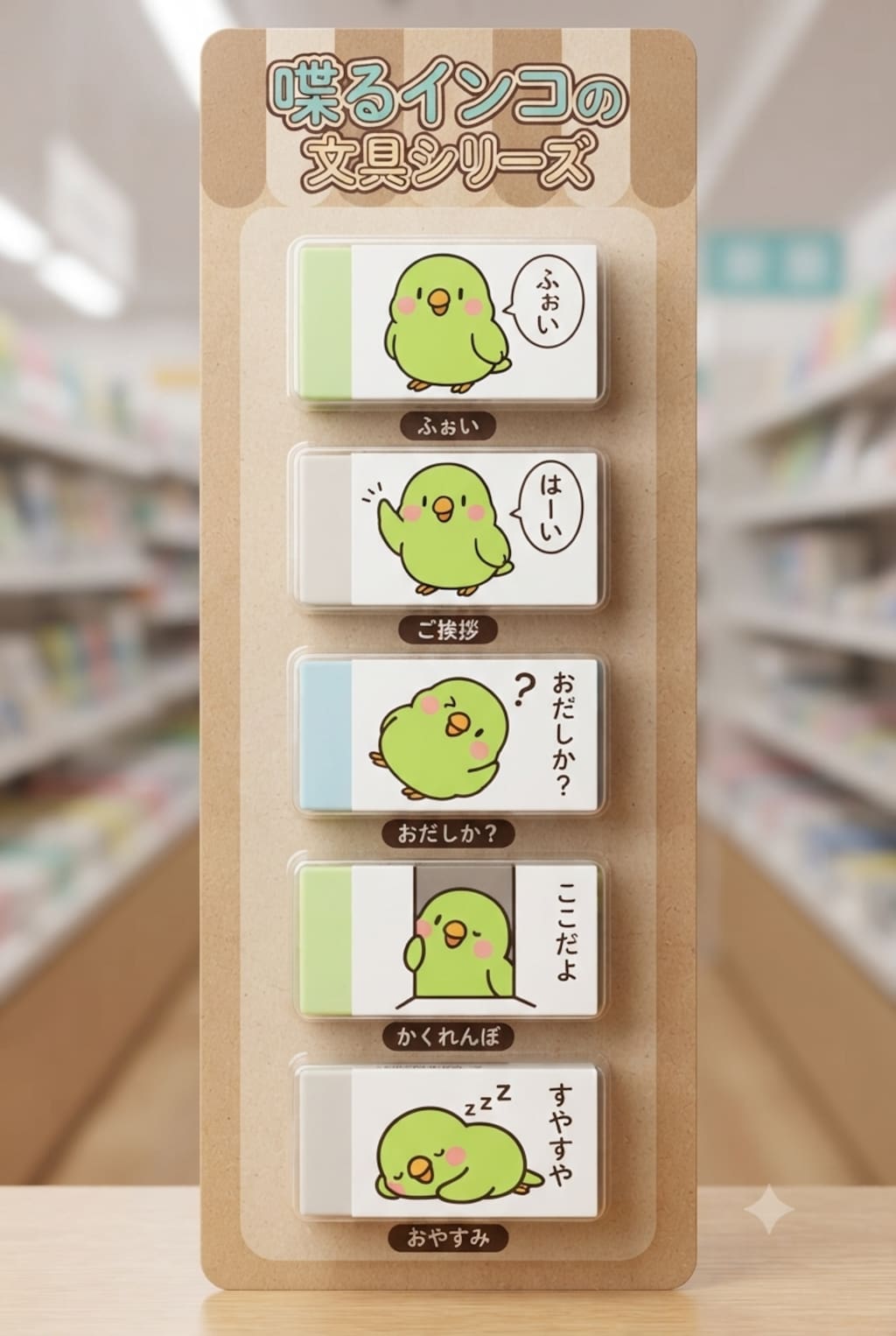 喋るインコの文具シリーズ