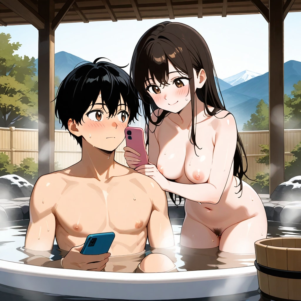 混浴温泉 (PixAI)