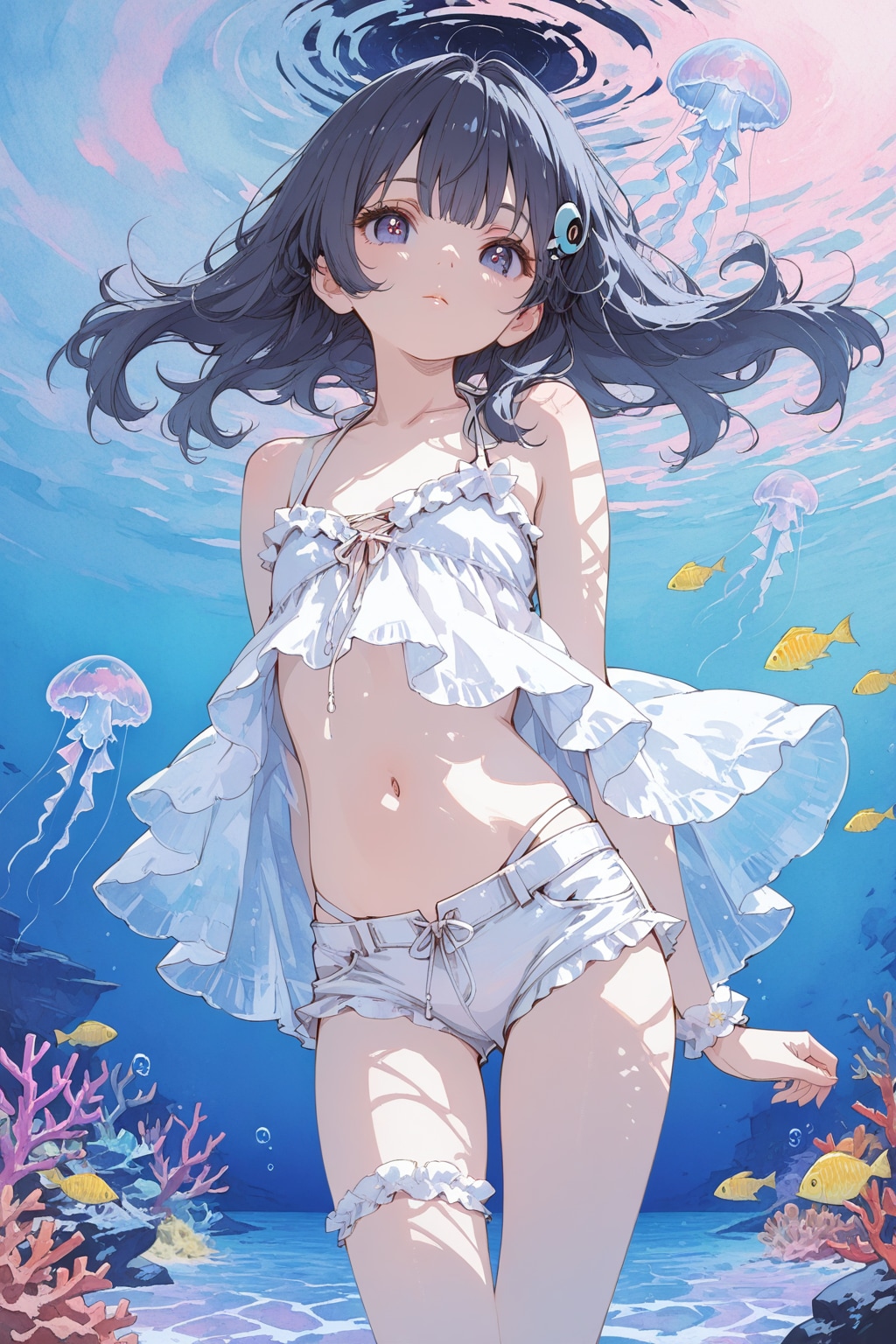 水着美少女／水中／APRICOT | の人気AIイラスト・グラビア