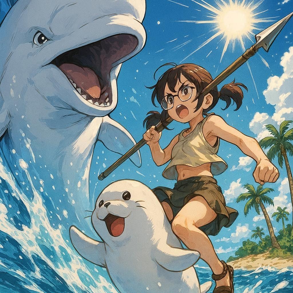 のびかちゃんと無人島の白鯨