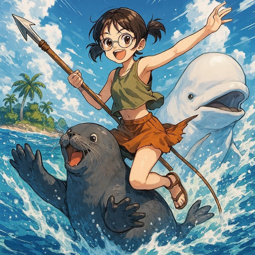 のびかちゃんと無人島の白鯨