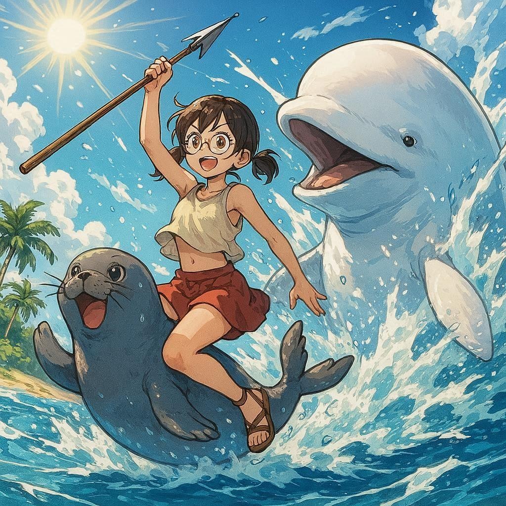 のびかちゃんと無人島の白鯨