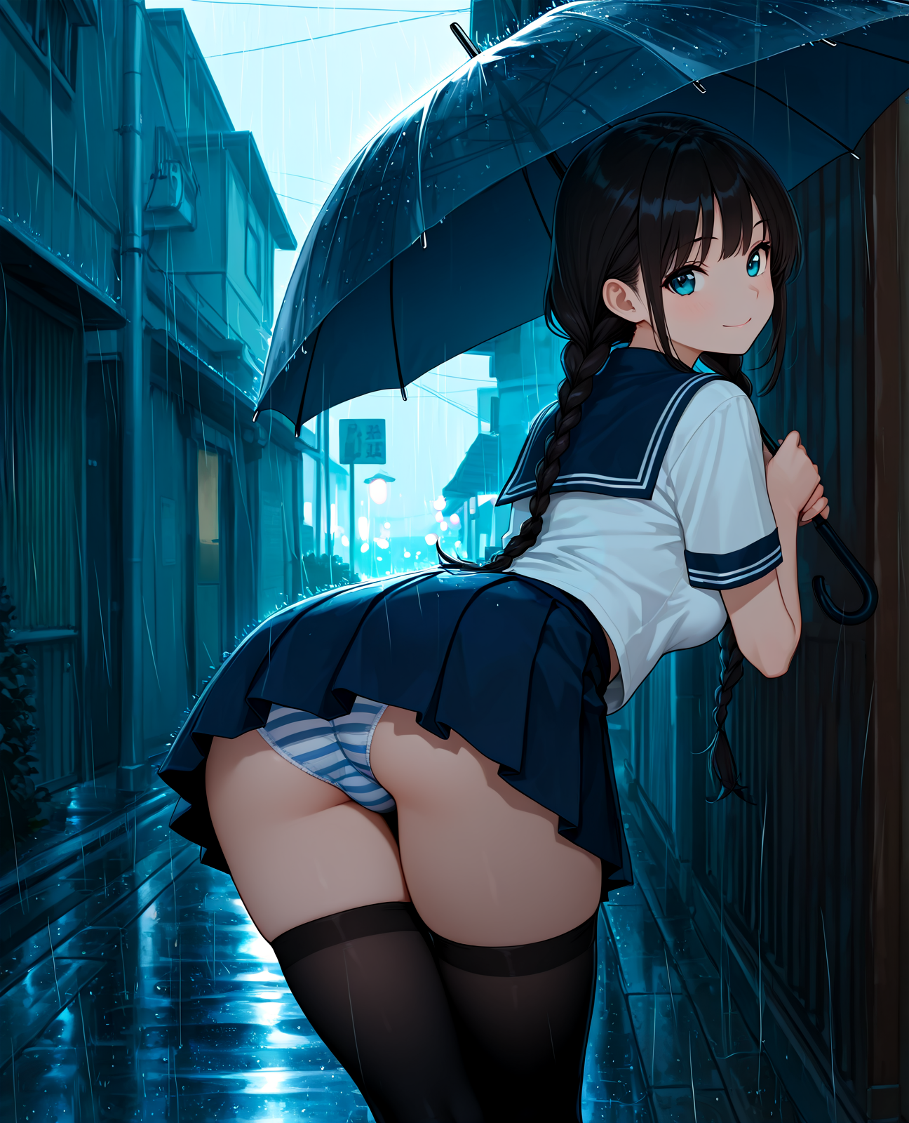 雨の日のパンチラ