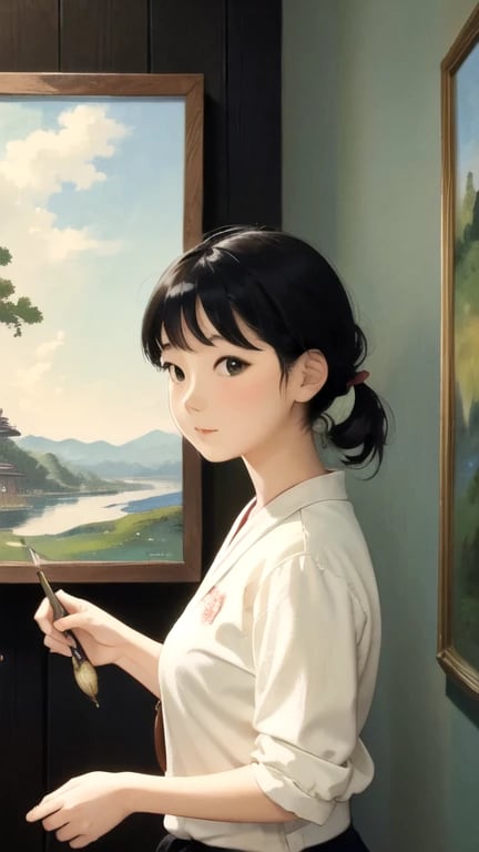 美術館で出逢った少女 | の人気AIイラスト・グラビア