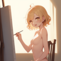 ヌードを描くために自ら裸になるユイちゃん 6枚目