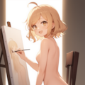 ヌードを描くために自ら裸になるユイちゃん 2枚目