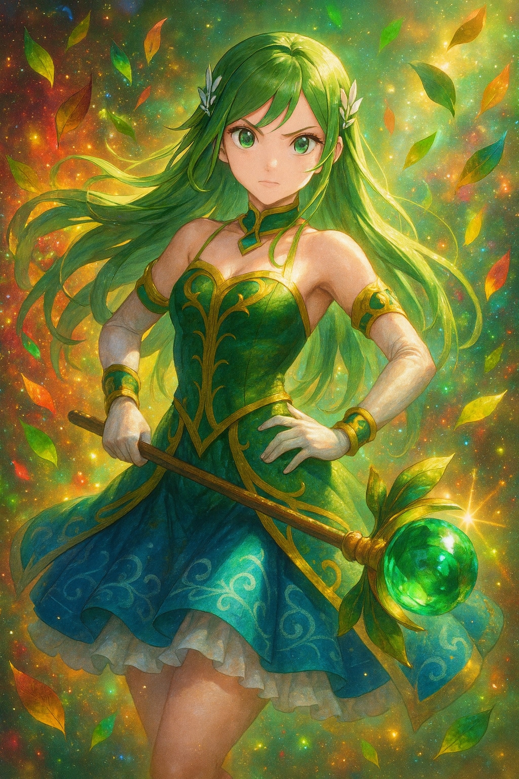 光の中で舞う葉の魔法