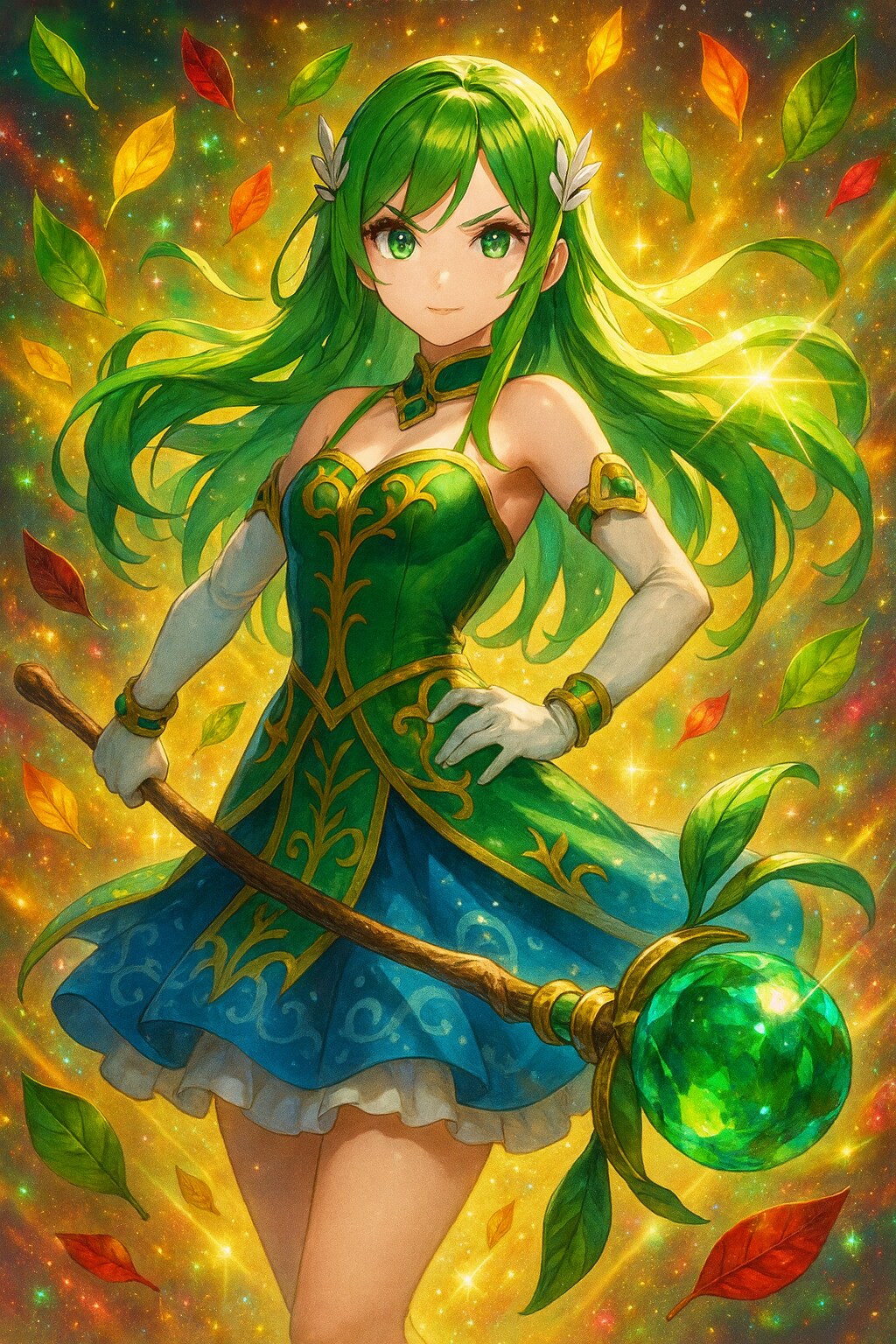 光の中で舞う葉の魔法