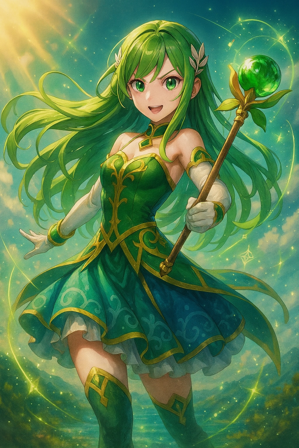 光の中で舞う葉の魔法