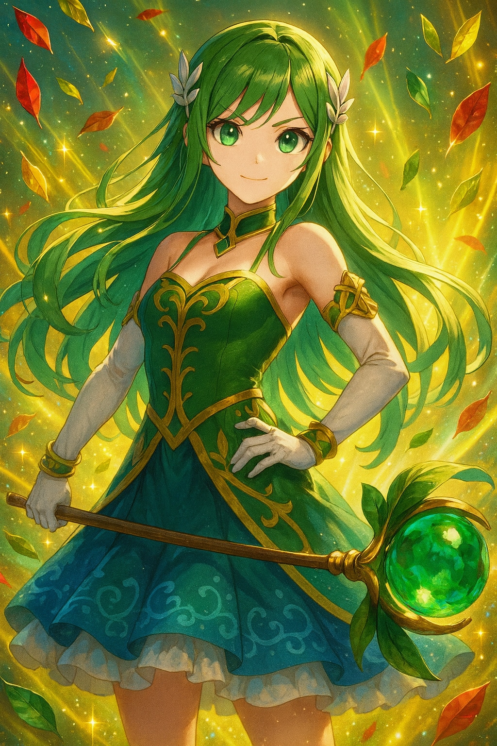 光の中で舞う葉の魔法