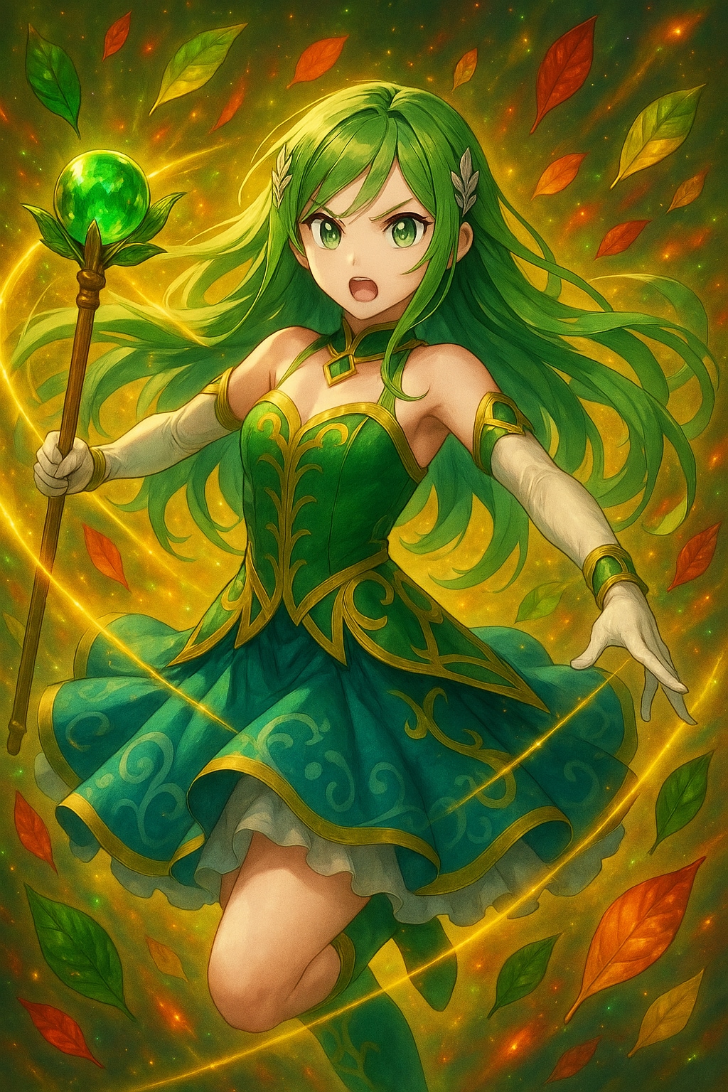 光の中で舞う葉の魔法