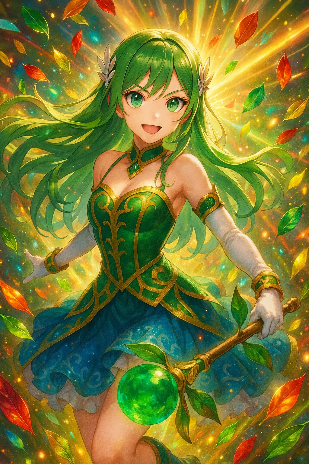 光の中で舞う葉の魔法