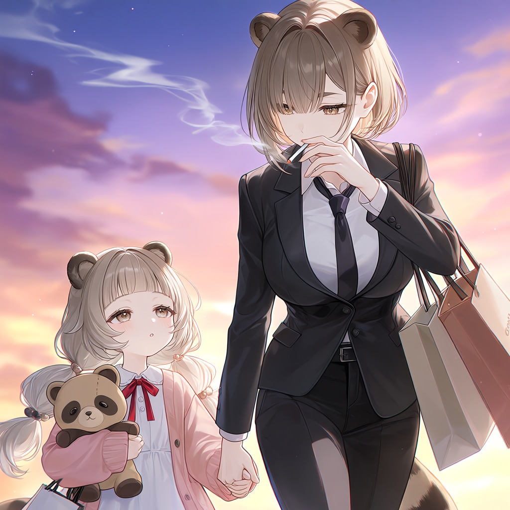 OLさん その7(子連れヤニタヌキさん)