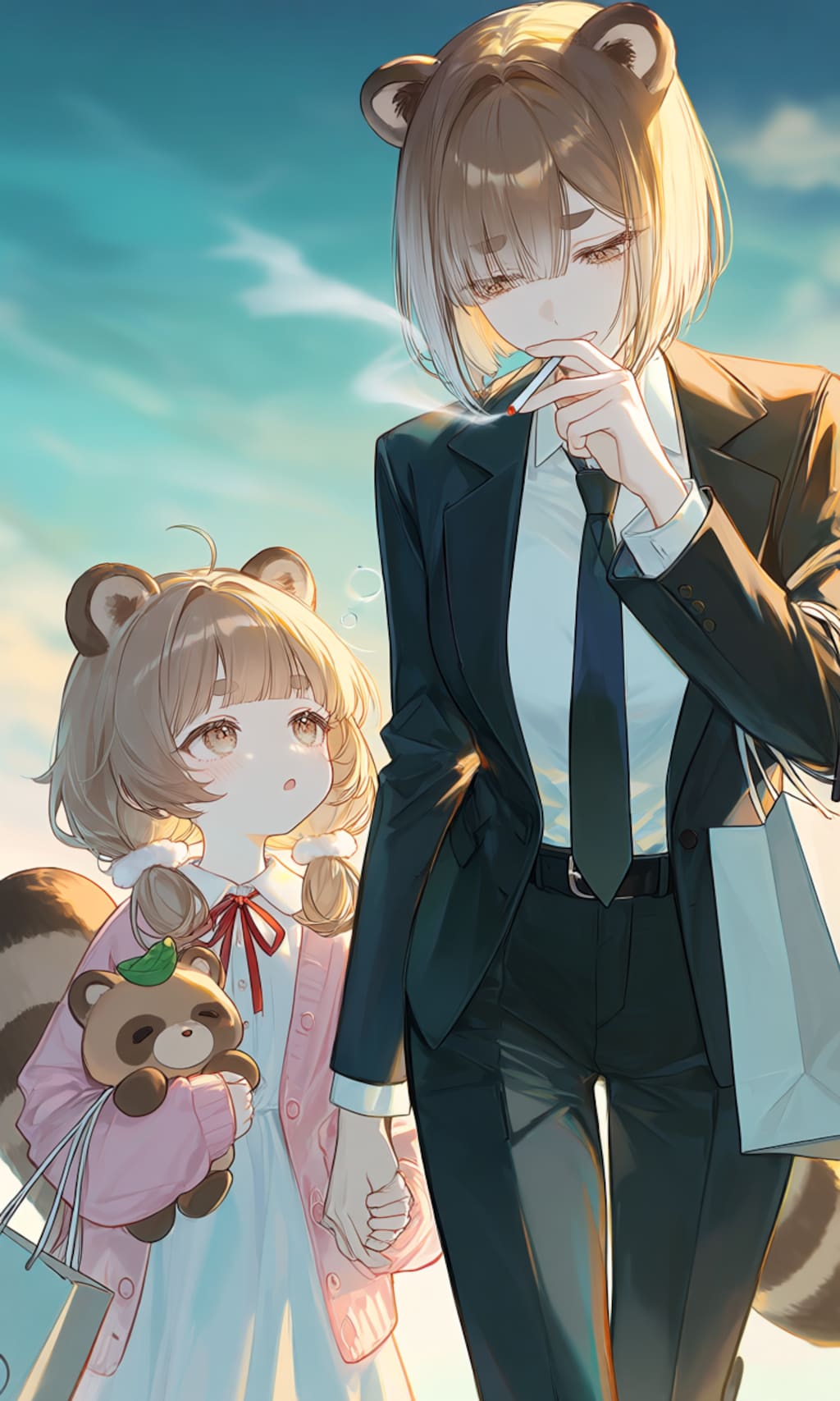 OLさん その7(子連れヤニタヌキさん)