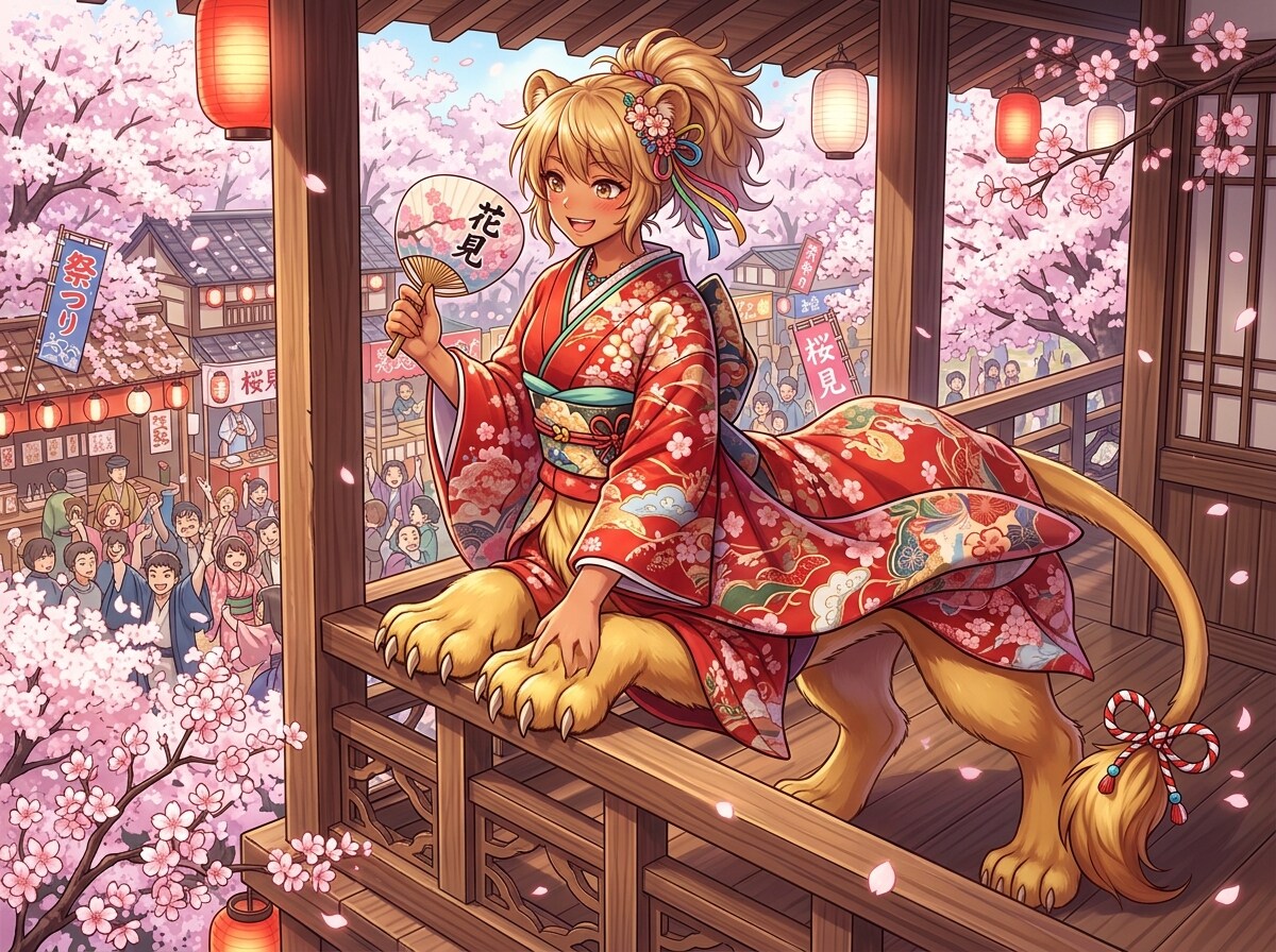 半獅子ちゃんと桜祭