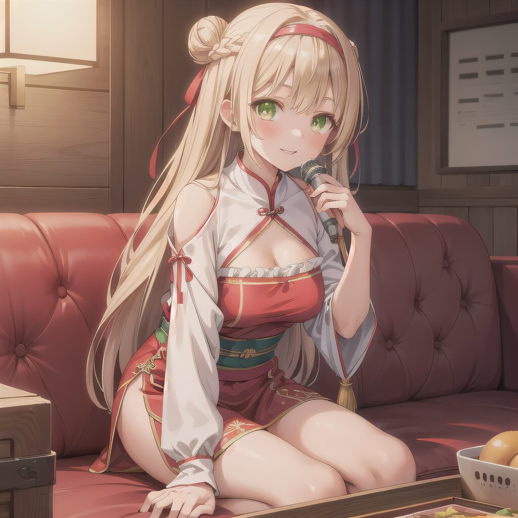 金髪ツイン団子で中華服の少女５