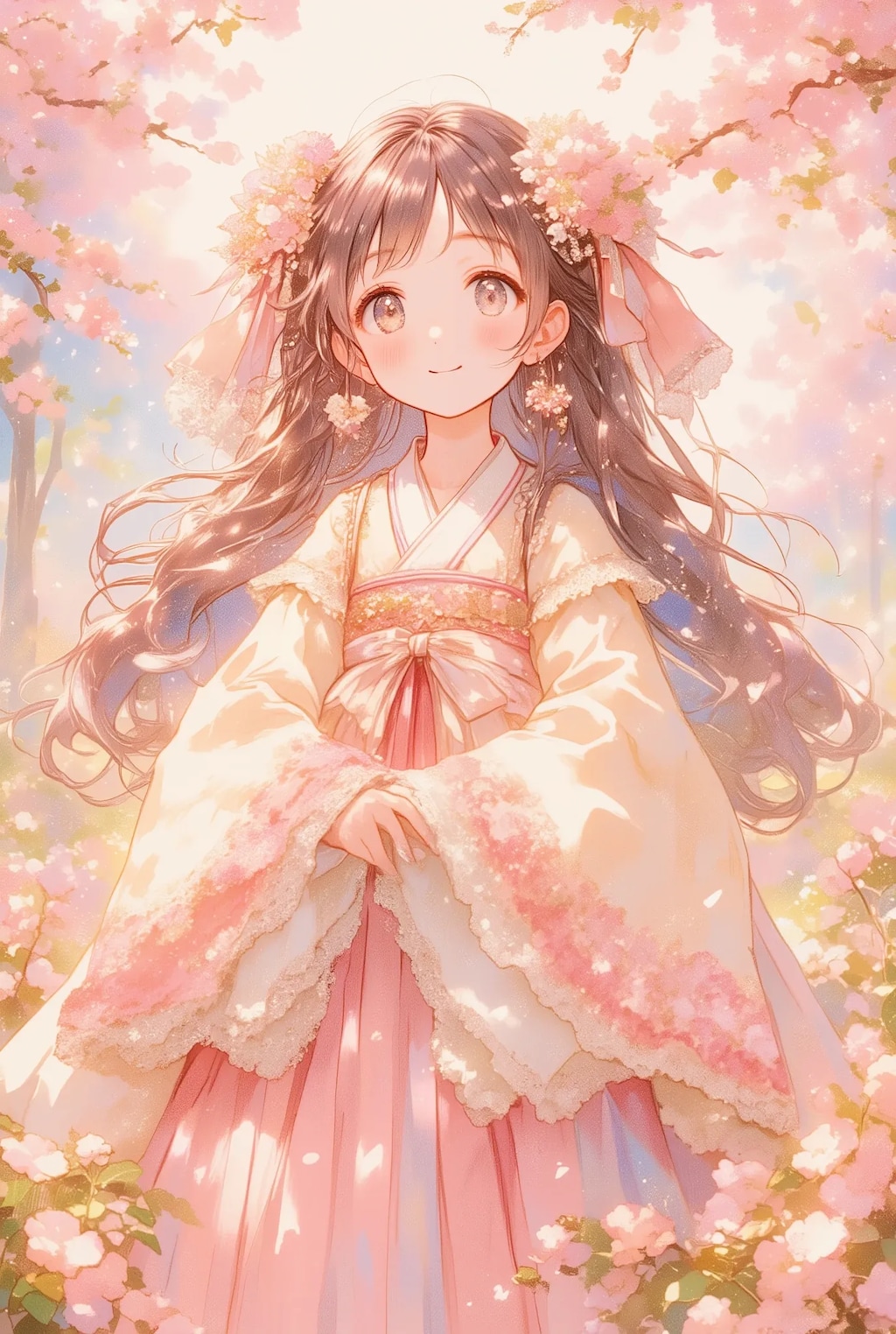 お花のフリフリ韓服ちゃん