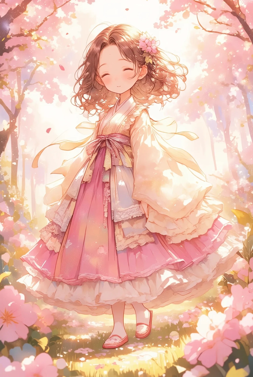 お花のフリフリ韓服ちゃん